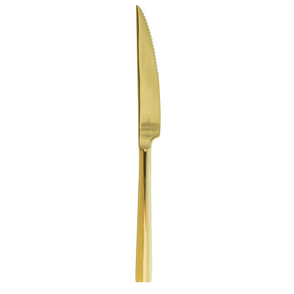 Oneida B408KSSF Chef's Table Gold 10" 18/0 Stainless Steel Heavy Weight Steak Knife - 12/Case