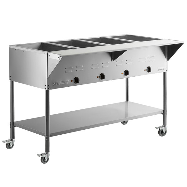 a stainless steel food warmer