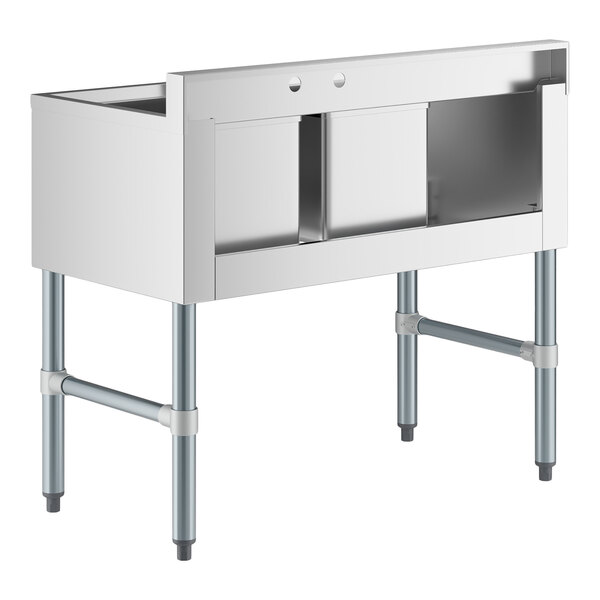 Regency 36" x 18 3/4" Two Bowl Underbar Sink with Left Drainboard