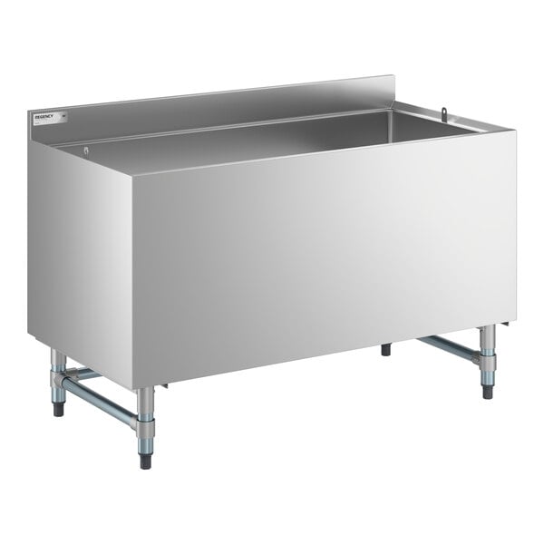 Regency BB244818 24" x 48" Stainless Steel Beer Box with 3" Backsplash - 20 3/4" x 45 3/4" x 18" Bowl