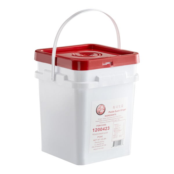 20 lb. Pail Pink Pickled Sushi Ginger Slices