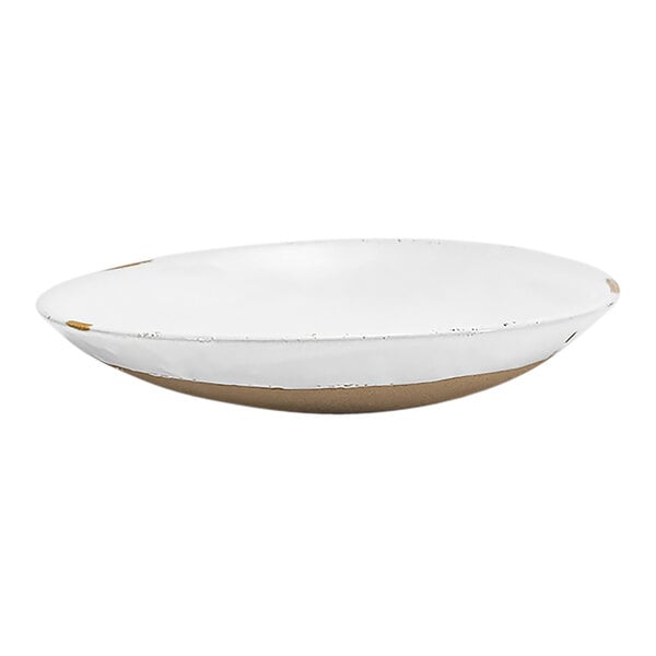 Front of the House Artefact 24 oz. Superwhite Round Porcelain Low Bowl - 12/Case