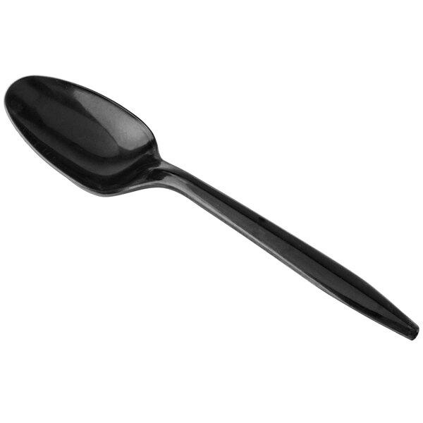 Choice Medium Weight Black Plastic Teaspoon 1000case 8201