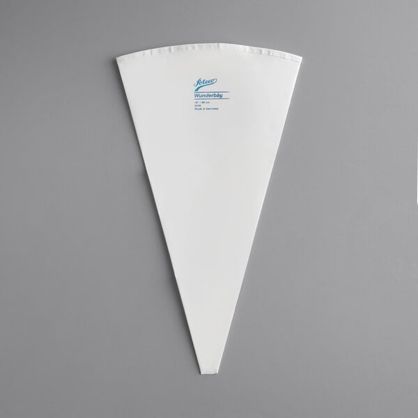 A white Ateco pastry bag with blue text.