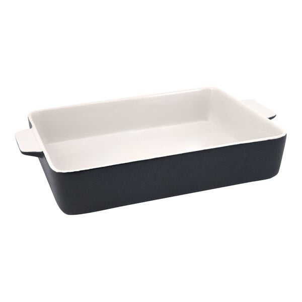Front of the House Kiln 120 oz. Black Rectangular Stoneware Ovenware Dish