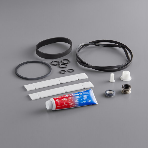 A Grindmaster Cecilware preventative maintenance kit with a red and blue label containing rubber seals and lubricant.