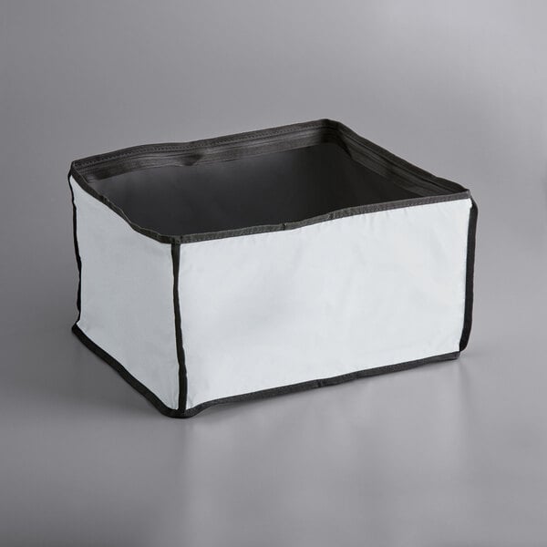 a white and black fabric box