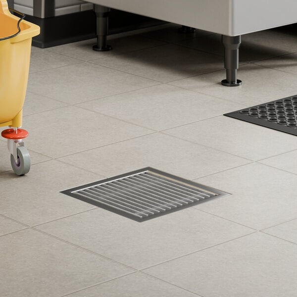 Regency 12" x 12" 14-Gauge Stainless Steel Floor Sink with Removable Grate