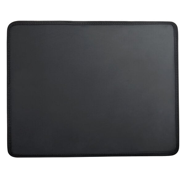 A black rectangular pan separator with a zipper.
