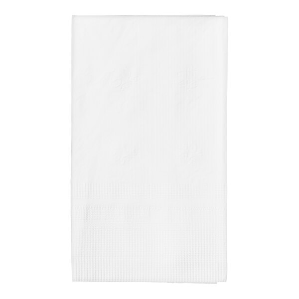 A white, rectangular, 3-ply dinner napkin.