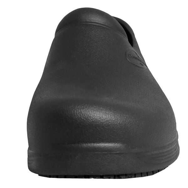 A Genuine Grip men's black waterproof non-slip clog with a rubber sole.