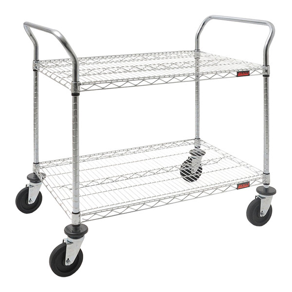 Eagle Group U2-1836C 18" x 36" Chrome Heavy Duty Two Shelf Utility Cart