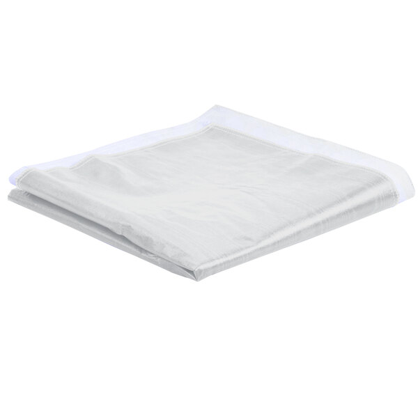 A folded white Intedge vinyl table cover