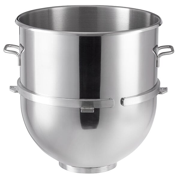 A large silver bowl with handles.