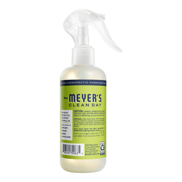 Mrs. Meyer's Clean Day 374660 8 fl. oz. Lemon Verbena Air Freshener Deodorizer Spray - 6/Case