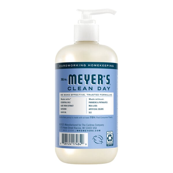 Mrs. Meyer's Clean Day 395074 12.5 oz. Blue Bell Scented Hand Soap with Pump - 6/Case