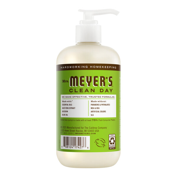 Mrs. Meyer's Clean Day 391517 12.5 oz. Apple Scented Hand Soap with Pump - 6/Case