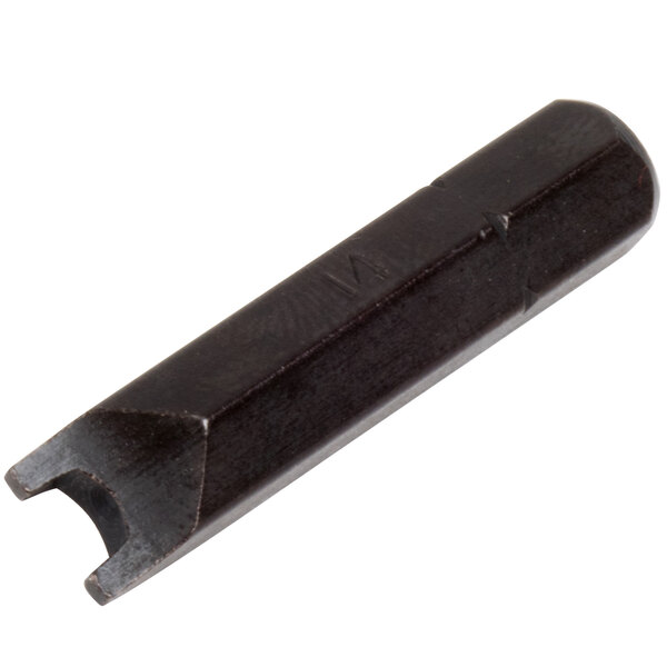 A T&S black metal valve repair kit tool with a hole in it.