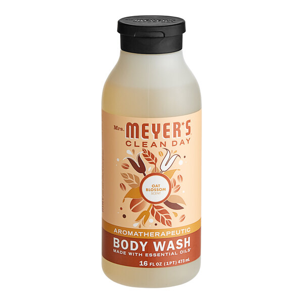 A case of 6 Mrs. Meyer's Clean Day Oat Blossom body wash bottles.