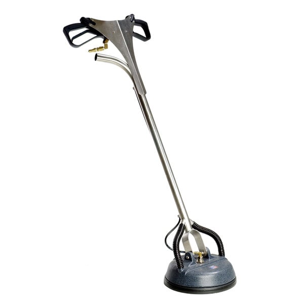 A long silver metal pole with a handle on top.