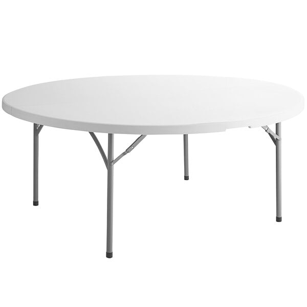 Choice 72 Round White Plastic Folding, Plastic Round Table That Seats 8