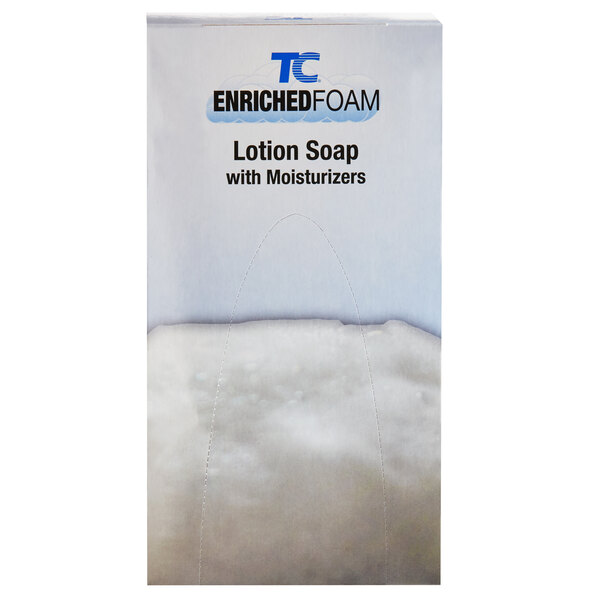 A white box of Rubbermaid Manual Foam Hand Soap with Moisturizers.