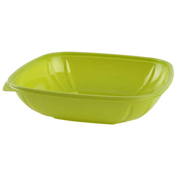 Fineline 15064L-BK Super Bowl Plus 64 oz. Black Square PET Plastic Bowl -  150/Case