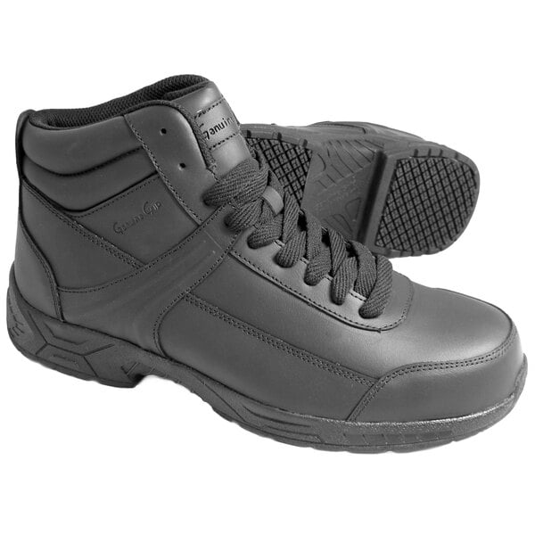 Genuine Grip® 1021 Men's Size 16 Black Steel Toe Non Slip Leather Boot