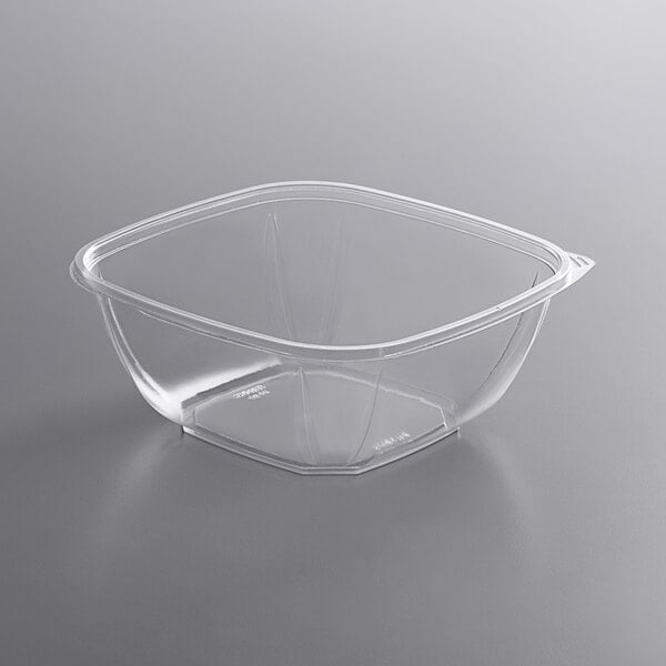A clear plastic Fineline Super Bowl container.
