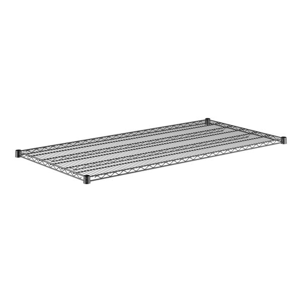 A metal rack with a wire grid.