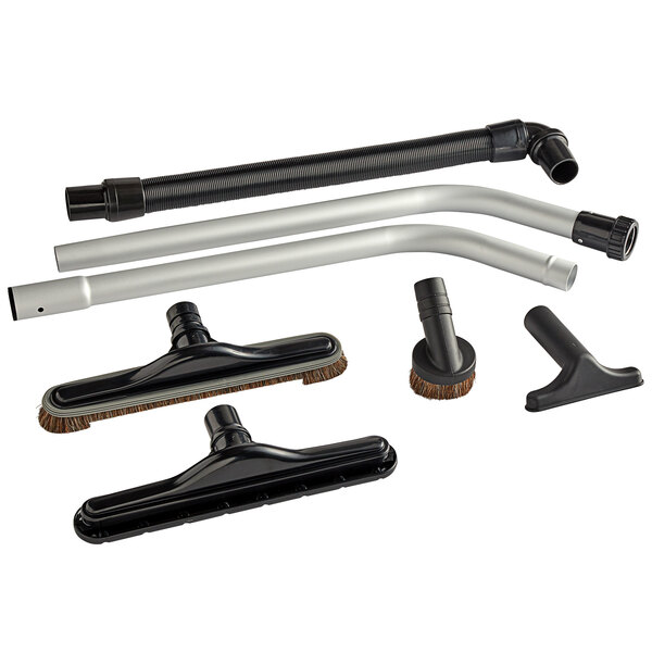 A Lavex vacuum tool kit with various parts and accessories.