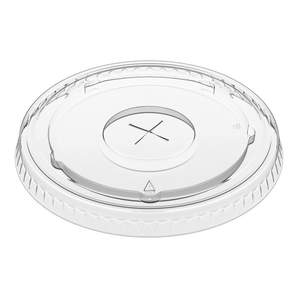 Fabri-Kal 32 oz. Clear Plastic Lid with Straw Slot - 1,000/Case