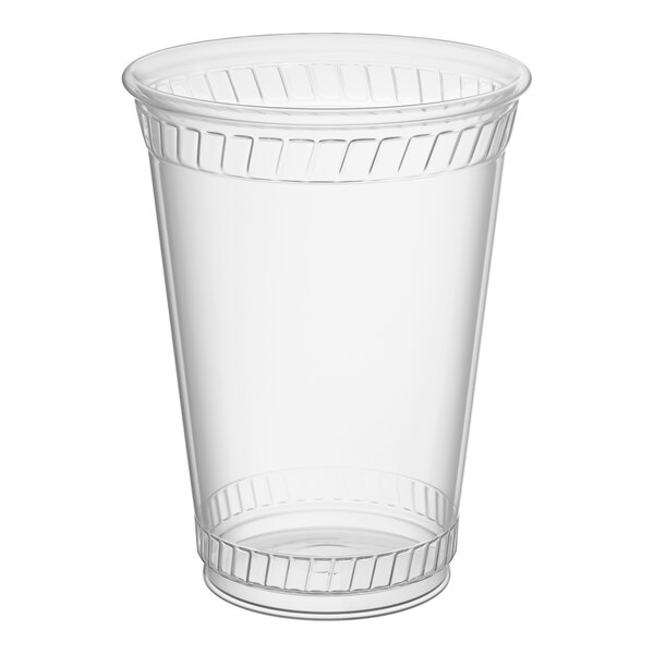 A clear, tall 9 oz. plastic cup suitable for customization.