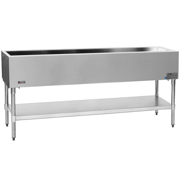 An Eagle Group ice-cooled cold food table on a counter in a school kitchen.