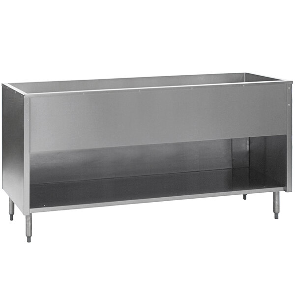 An Eagle Group stainless steel ice-cooled cold food table with an enclosed base on a counter.