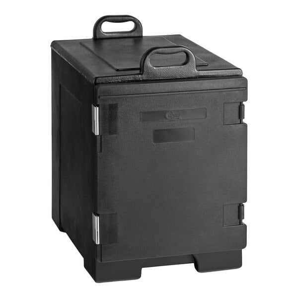 Choice Black Front Loading Insulated Food Pan Carrier - 5 Full-Size Pan Max Capacity
