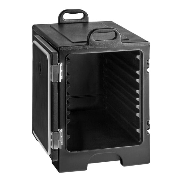 Choice Black Front Loading Insulated Food Pan Carrier - 5 Full-Size Pan Max Capacity