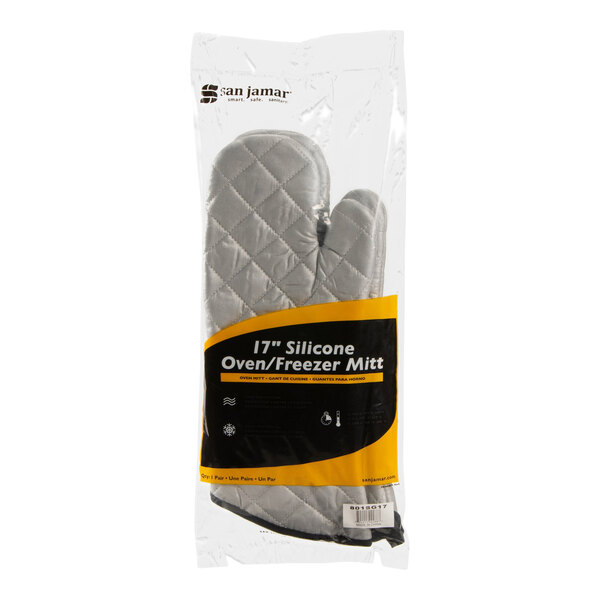 San Jamar 801SG17 17" Silicone-Coated Freezer / Oven Mitt