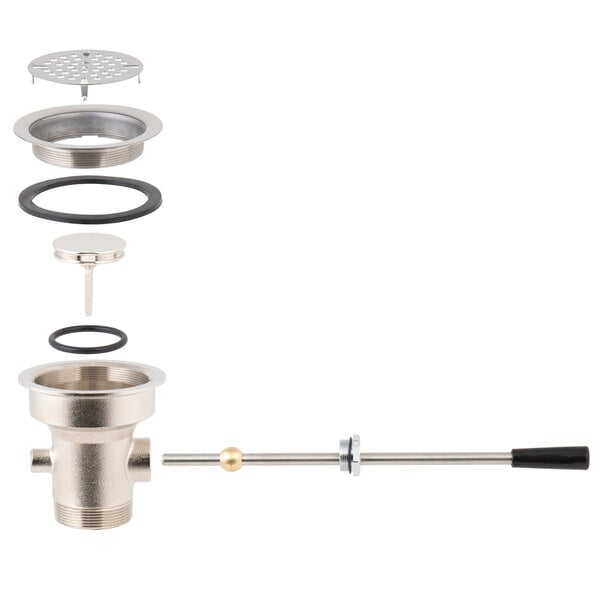 A close-up of a Lever Handle Waste Valve in a drain.