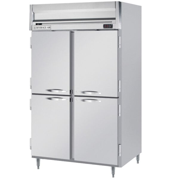 A white Beverage-Air reach-in refrigerator with two half doors and two drawers.