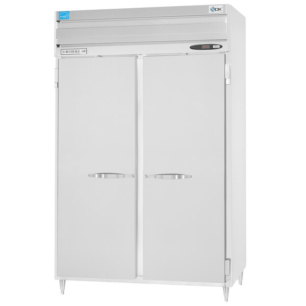 a white refrigerator with two doors