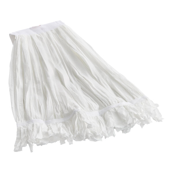 A white disposable wet mop head with a 5-inch headband.