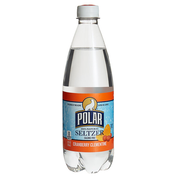 Polar 20 oz. 100% Natural Cranberry Clementine Seltzer - 24/Case