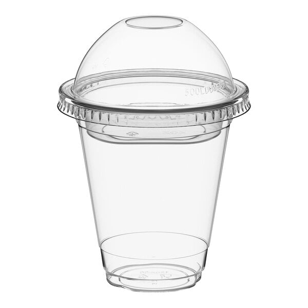 Choice 12 oz. Clear Plastic Cold Cup with 4 oz. Insert and PET Dome Lid with No Hole - 100/Case