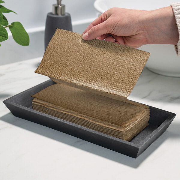 Hoffmaster FashnPoint® EZ Fold® 11 1/2" x 15 1/2" Burlap Print Interfolded Guest Towel - 900/Case