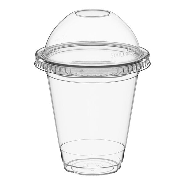Choice 12 oz. Clear Plastic Cold Cup with 2 oz. Insert and PET Dome Lid with No Hole - 100/Case