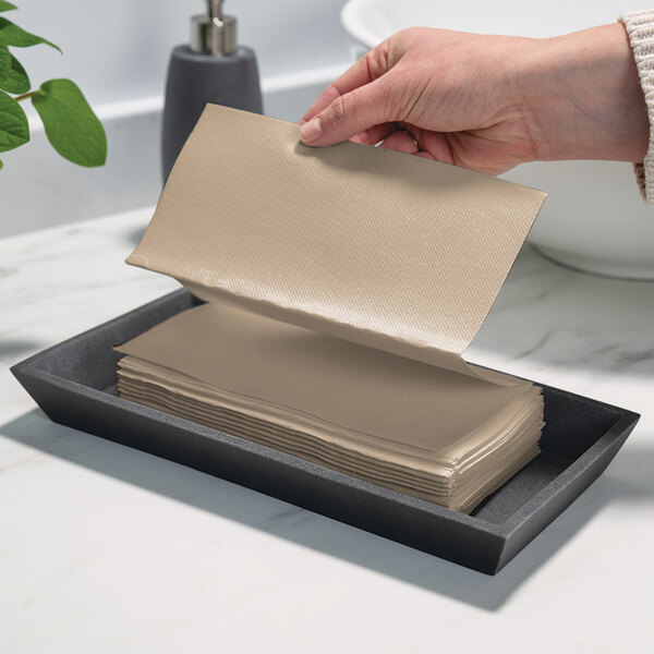 Hoffmaster FP1207 FashnPoint® 11 1/2" x 15 1/2" Natural Guest Towel - 150/Pack