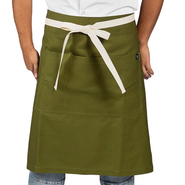 a close-up of a chef's apron