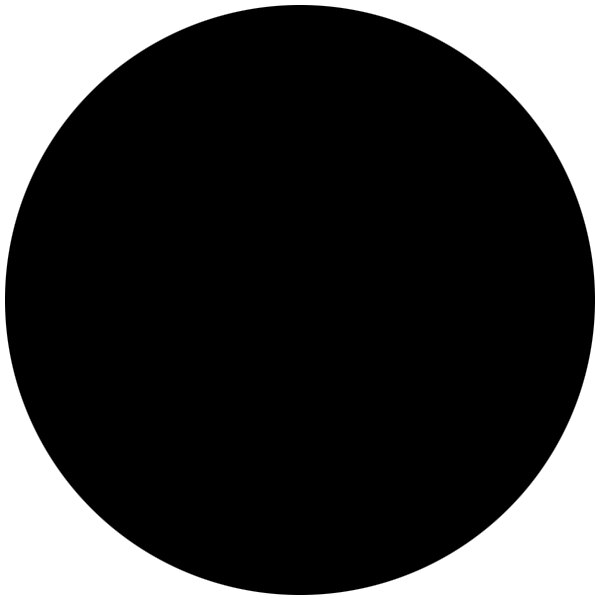 a black circle with white background