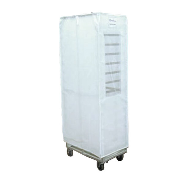a white cart with a white cover